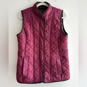 Weatherproof Women’s Berry/Brown Vintage Quilted Puffer Vest, Size Large